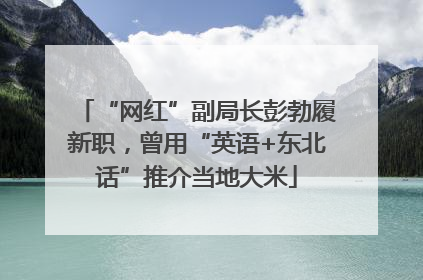 “网红”副局长彭勃履新职，曾用“英语+东北话”推介当地大米
