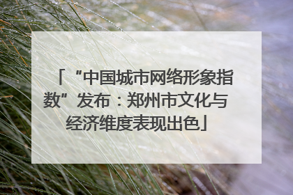 “中国城市网络形象指数”发布：郑州市文化与经济维度表现出色