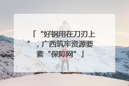 “好钢用在刀刃上”，广西筑牢资源要素“保障网”