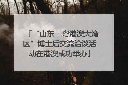 “山东—粤港澳大湾区”博士后交流洽谈活动在港澳成功举办