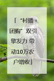 “村播＋团购”双引擎发力 带动10万农户增收