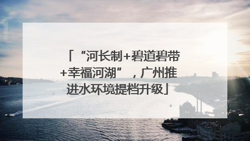 “河长制+碧道碧带+幸福河湖”，广州推进水环境提档升级
