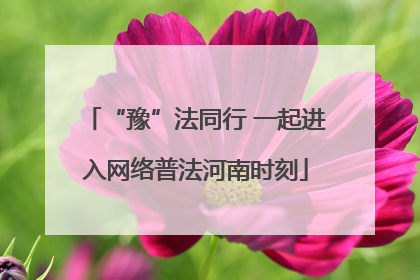 “豫”法同行 一起进入网络普法河南时刻