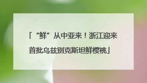 “鲜”从中亚来！浙江迎来首批乌兹别克斯坦鲜樱桃