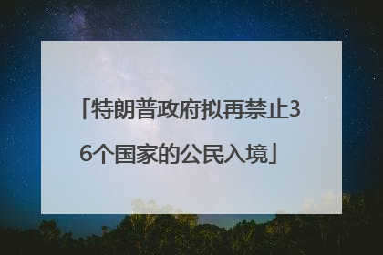 特朗普政府拟再禁止36个国家的公民入境