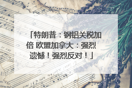 特朗普：钢铝关税加倍 欧盟加拿大：强烈遗憾！强烈反对！