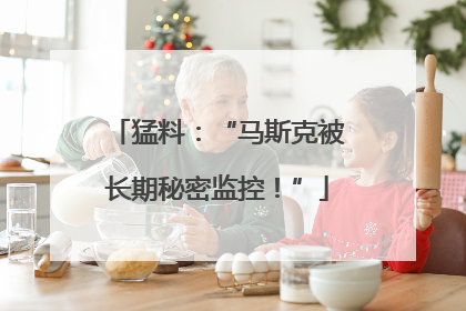 猛料：“马斯克被长期秘密监控！”