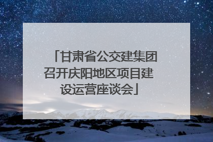 甘肃省公交建集团召开庆阳地区项目建设运营座谈会