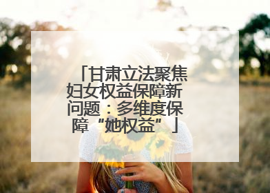 甘肃立法聚焦妇女权益保障新问题：多维度保障“她权益”