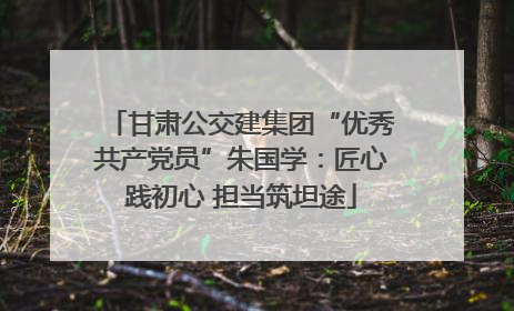 甘肃公交建集团“优秀共产党员”朱国学：匠心践初心 担当筑坦途