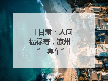 甘肃：人间福禄寿，凉州“三套车”