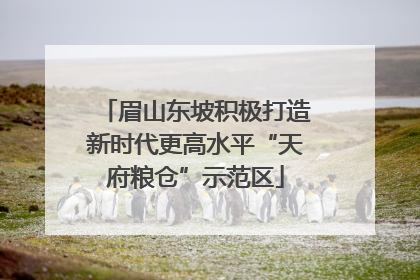 眉山东坡积极打造新时代更高水平“天府粮仓”示范区
