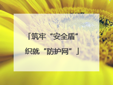 筑牢“安全盾” 织就“防护网”