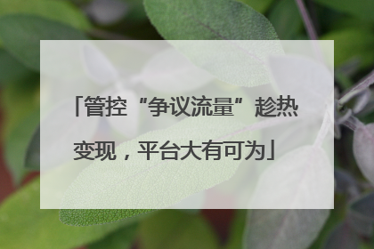管控“争议流量”趁热变现，平台大有可为
