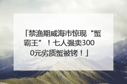 禁渔期威海市惊现“蟹霸王”！七人强卖3000元劣质蟹被铐！