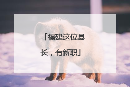 福建这位县长，有新职