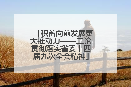 积蓄向前发展更大推动力——三论贯彻落实省委十四届九次全会精神