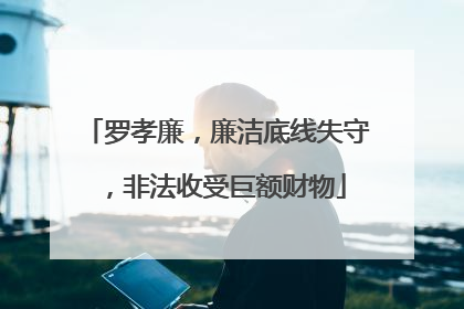 罗孝廉，廉洁底线失守，非法收受巨额财物