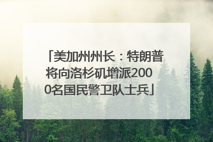 美加州州长：特朗普将向洛杉矶增派2000名国民警卫队士兵