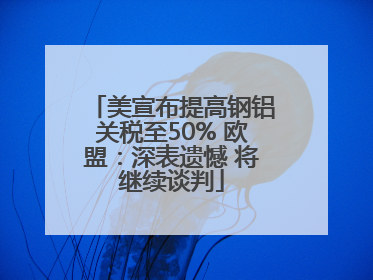 美宣布提高钢铝关税至50% 欧盟：深表遗憾 将继续谈判
