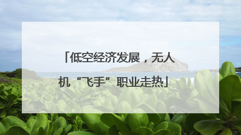 低空经济发展，无人机“飞手”职业走热