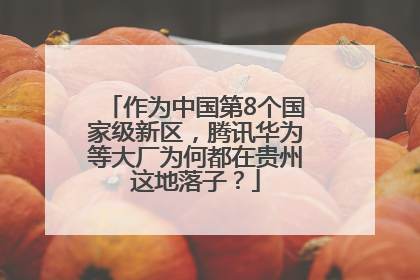作为中国第8个国家级新区，腾讯华为等大厂为何都在贵州这地落子？