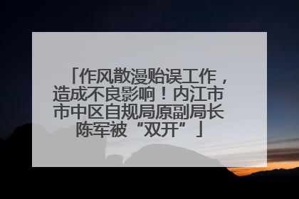 作风散漫贻误工作，造成不良影响！内江市市中区自规局原副局长陈军被“双开”