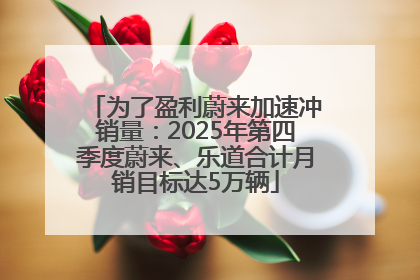 为了盈利蔚来加速冲销量：2025年第四季度蔚来、乐道合计月销目标达5万辆