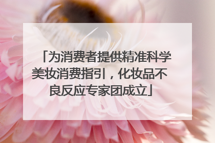 为消费者提供精准科学美妆消费指引，化妆品不良反应专家团成立