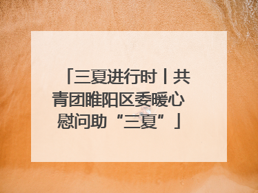 三夏进行时丨共青团睢阳区委暖心慰问助“三夏”