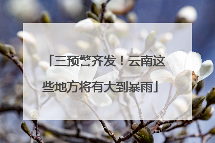 三预警齐发！云南这些地方将有大到暴雨