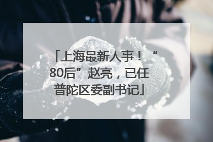 上海最新人事！“80后”赵亮，已任普陀区委副书记