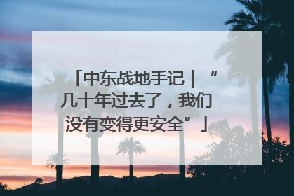 中东战地手记｜“几十年过去了，我们没有变得更安全”