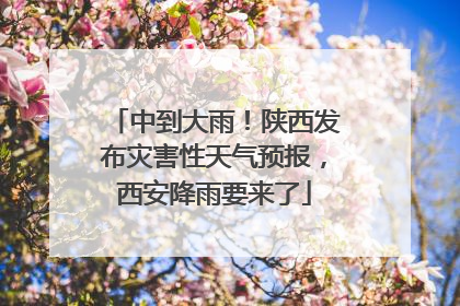中到大雨！陕西发布灾害性天气预报，西安降雨要来了