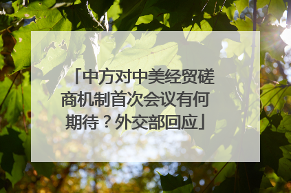 中方对中美经贸磋商机制首次会议有何期待？外交部回应