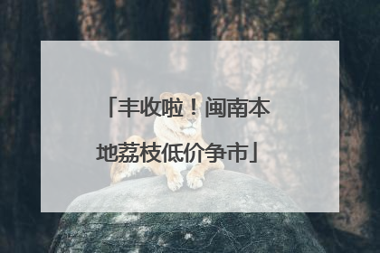 丰收啦！闽南本地荔枝低价争市