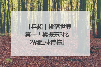 乒超｜挑落世界第一！樊振东3比2战胜林诗栋