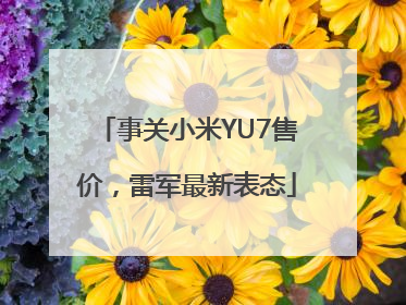 事关小米YU7售价，雷军最新表态