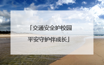 交通安全护校园 平安守护伴成长