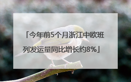 今年前5个月浙江中欧班列发运量同比增长约8%