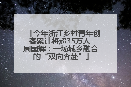 今年浙江乡村青年创客累计将超35万人 周国辉：一场城乡融合的“双向奔赴”