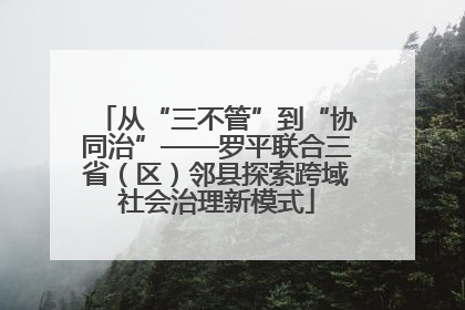 从“三不管”到“协同治”——罗平联合三省（区）邻县探索跨域社会治理新模式