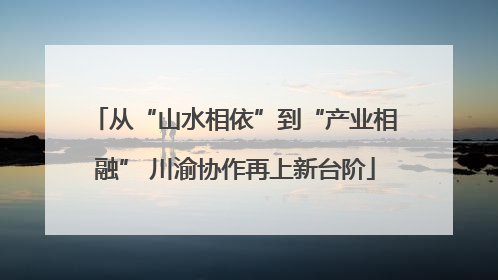 从“山水相依”到“产业相融” 川渝协作再上新台阶