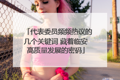 代表委员频频热议的几个关键词 藏着临安高质量发展的密码