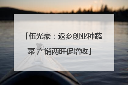 伍光豪：返乡创业种蔬菜 产销两旺促增收