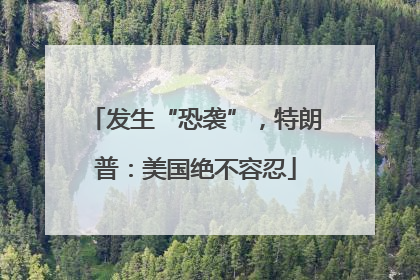发生“恐袭”，特朗普：美国绝不容忍