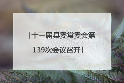 十三届县委常委会第139次会议召开