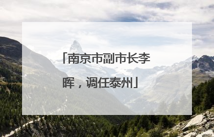 南京市副市长李晖，调任泰州