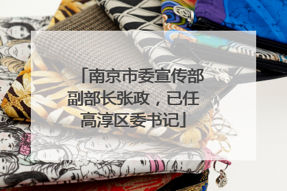 南京市委宣传部副部长张政，已任高淳区委书记