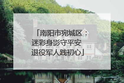 南阳市宛城区：迷彩身影守平安 退役军人践初心